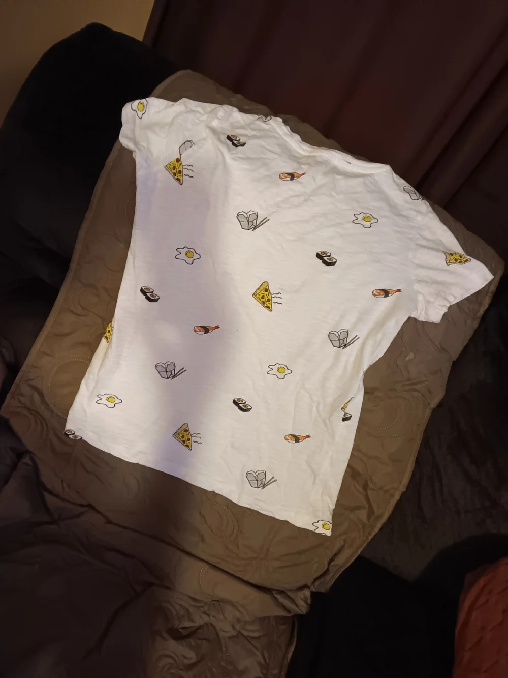 Forever 21 White Short-Sleeve Food Print tshirt 👕